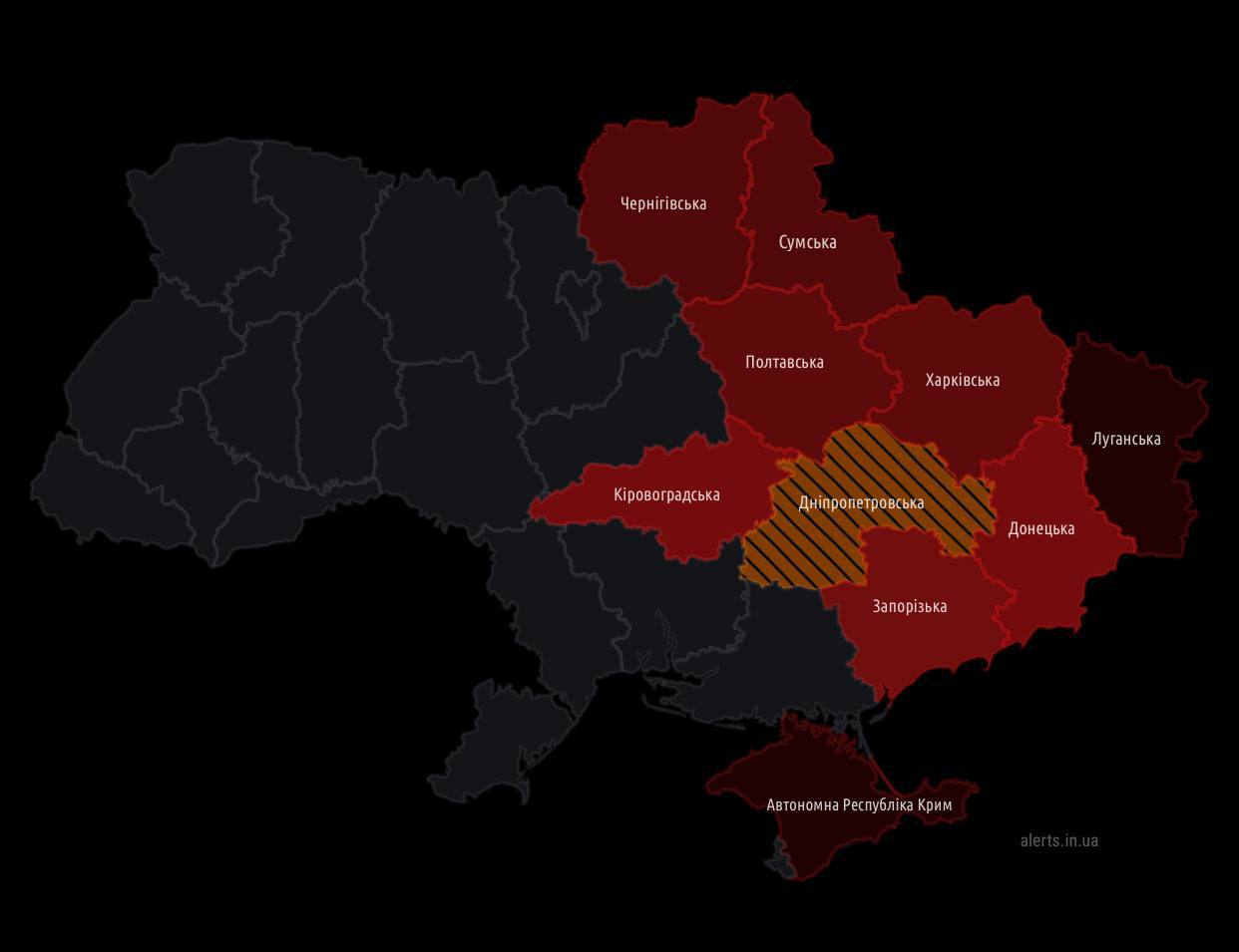 Карта тривог в україні