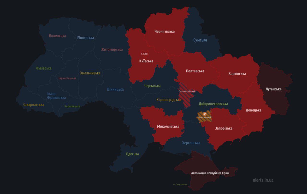 Воздушная тревога карта россии