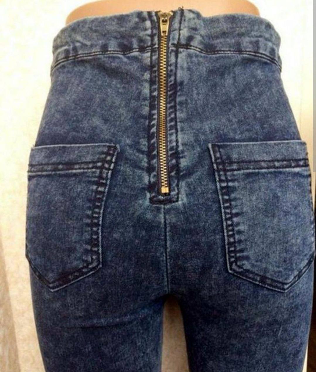 джинсы с замком сзади фото